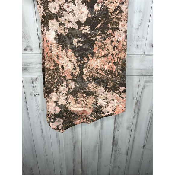 LOGO LORI GOLDSTEIN PINK GRAY FLORAL WATERCOLOR ASYMMETRICAL LIGHT TUNIC TOP XS - Picture 8 of 16